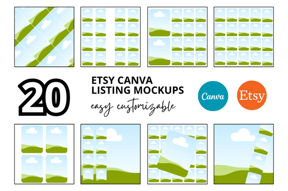 20 AI Images Etsy Listings Mockup for a Pro Shop