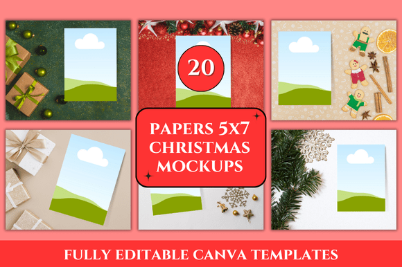 20 Christmas Paper Mockup Canva: Your Festive Design Toolkit
