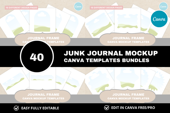 40 Junk Journal Canva Bundle: Elevate Your Digital Shop