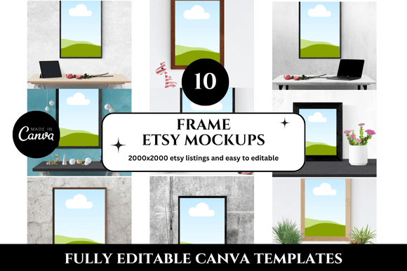 Elevate Your Digital Shop with Frame Etsy Listings Mockup