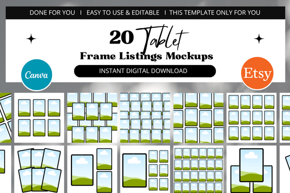 Elevate Your Etsy Listings with 20 Tablet Frame Mockups