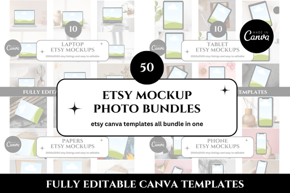 Elevate Your Etsy Shop with 50 Photo Etsy Mockup Bundle