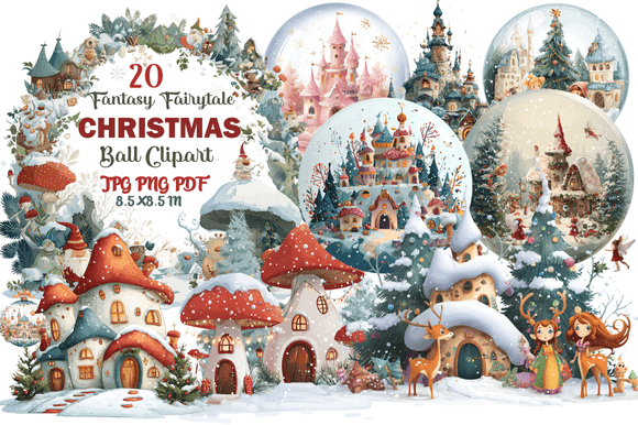Enchanting Designs with Fantasy Fairytale Christmas Ball Clipart