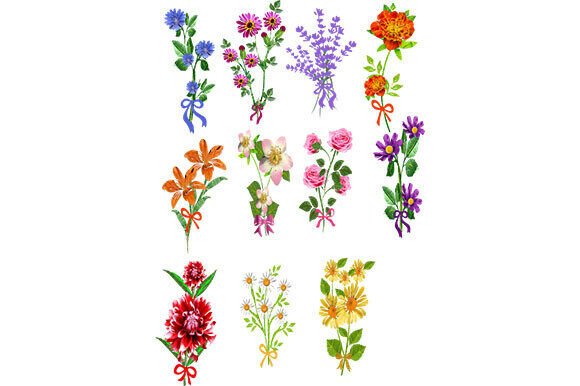 Flowers and Bows: High-Res PNG Clipart for Creative Projects