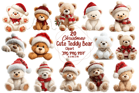 Infuse Holiday Magic with Christmas Cute Teddy Bear Clipart