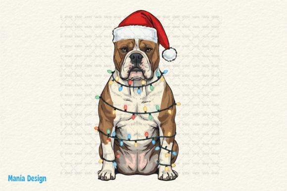 Retro Christmas Bulldog Santa Hat PNG: Festive Charm for Your Projects