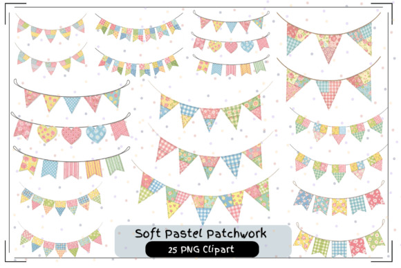 Soft Pastel Patchwork Bunting: A Handcrafted Touch for Modern Design