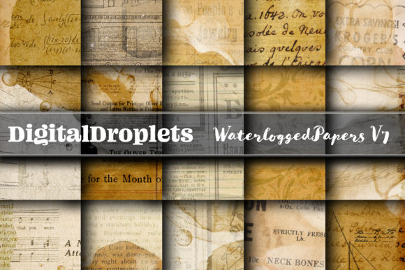 Waterlogged Papers Vol. 7: Vintage Paper Backgrounds