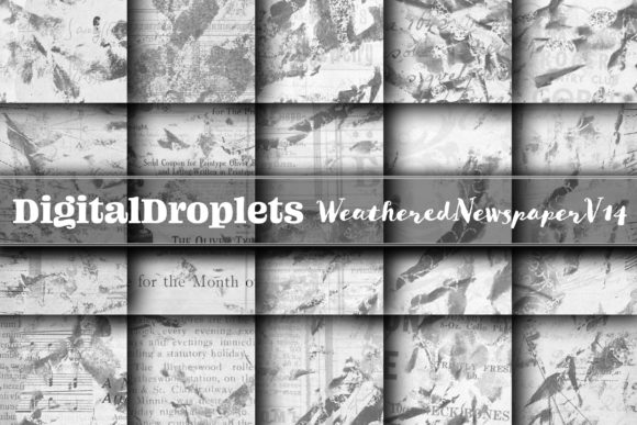 Weathered Newspaper Vol. 14 | Collection: Vintage Charm with a Sparkle